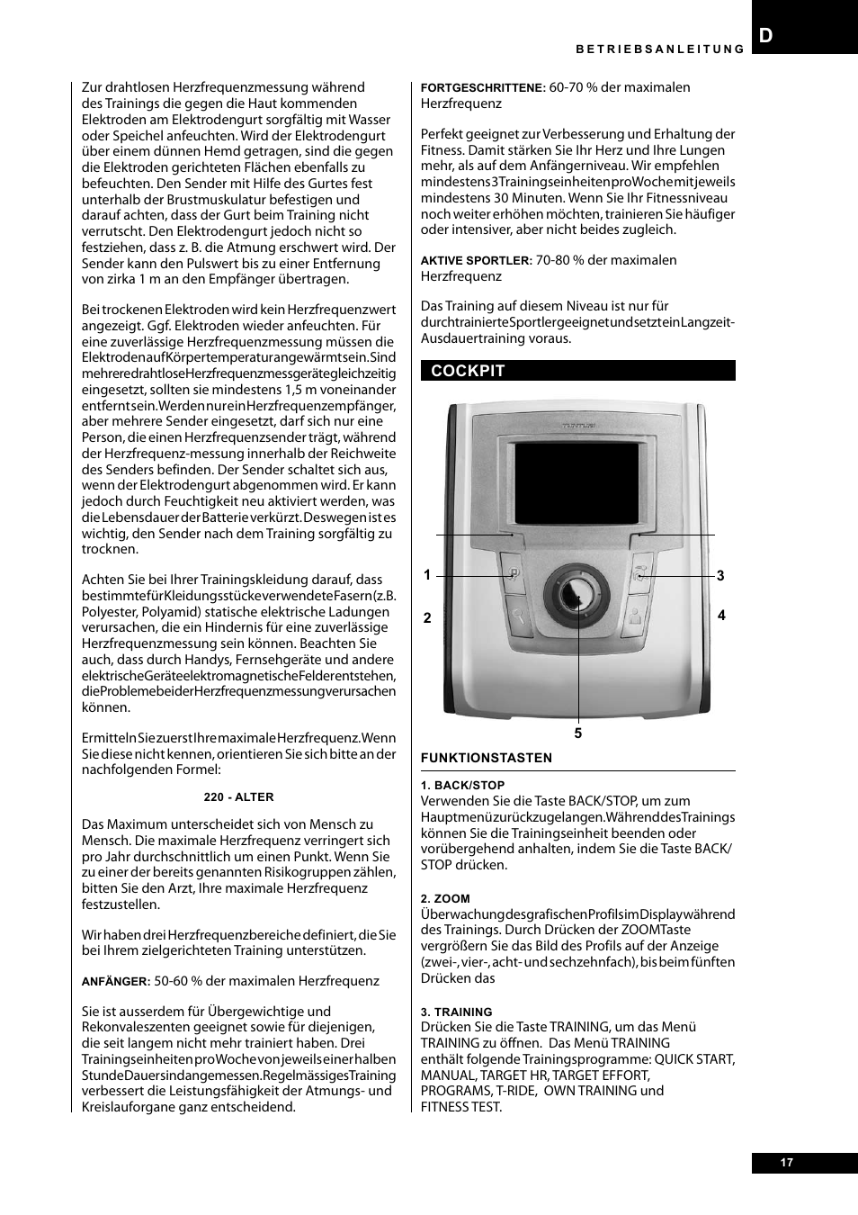 Tunturi E40 User Manual | Page 17 / 96