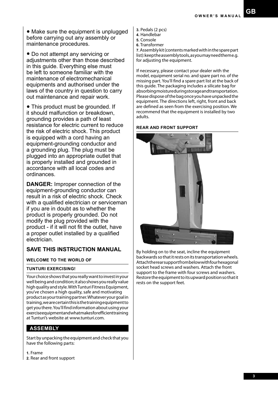 Tunturi E40 User Manual | Page 3 / 96