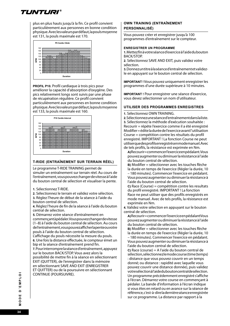 Tunturi E40 User Manual | Page 34 / 96