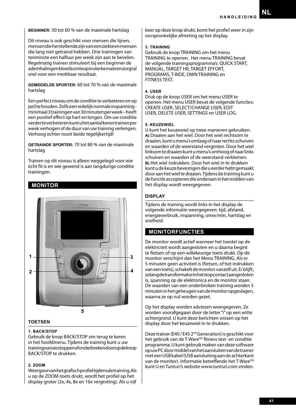 Tunturi E40 User Manual | Page 41 / 96