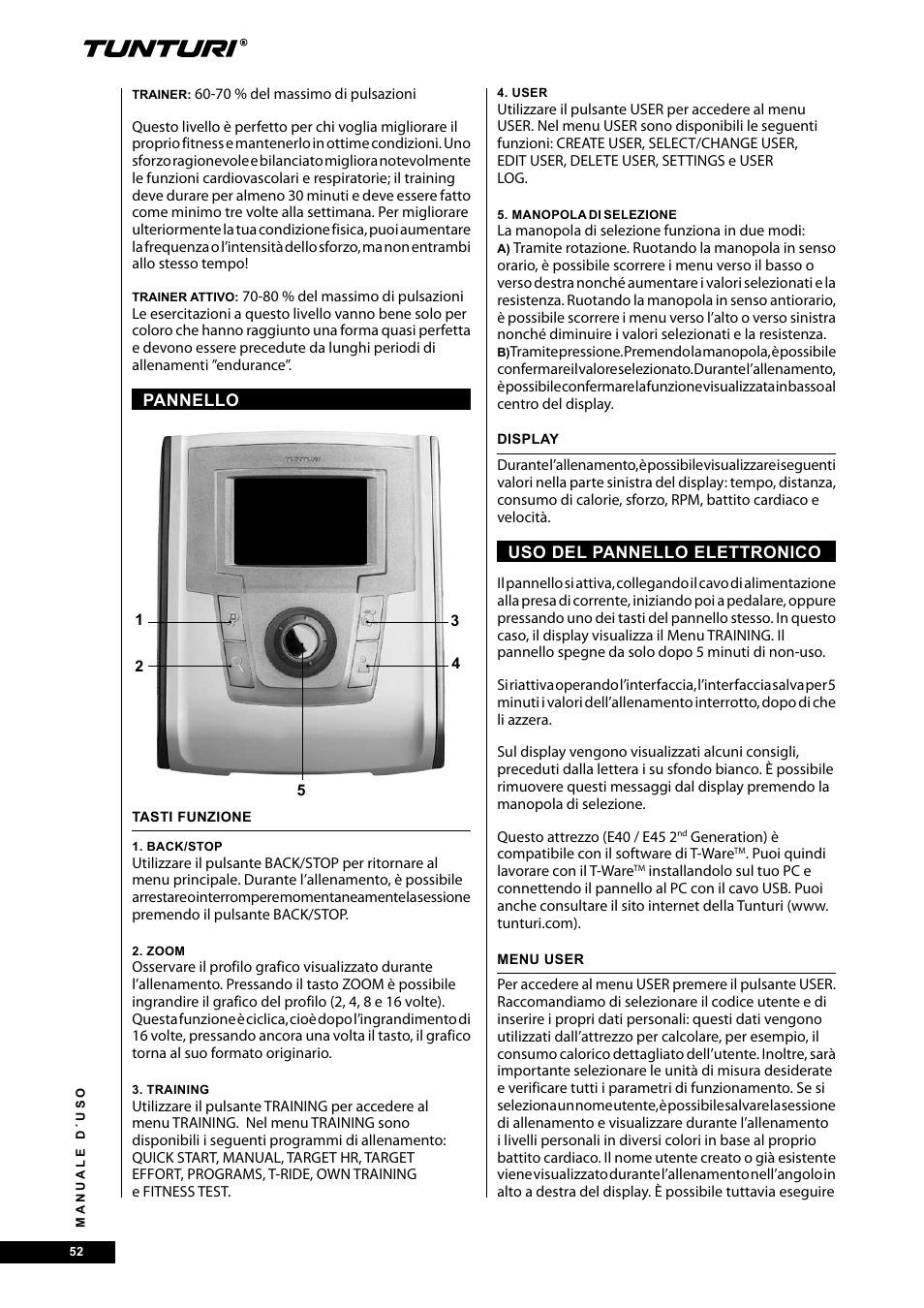 Tunturi E40 User Manual | Page 52 / 96