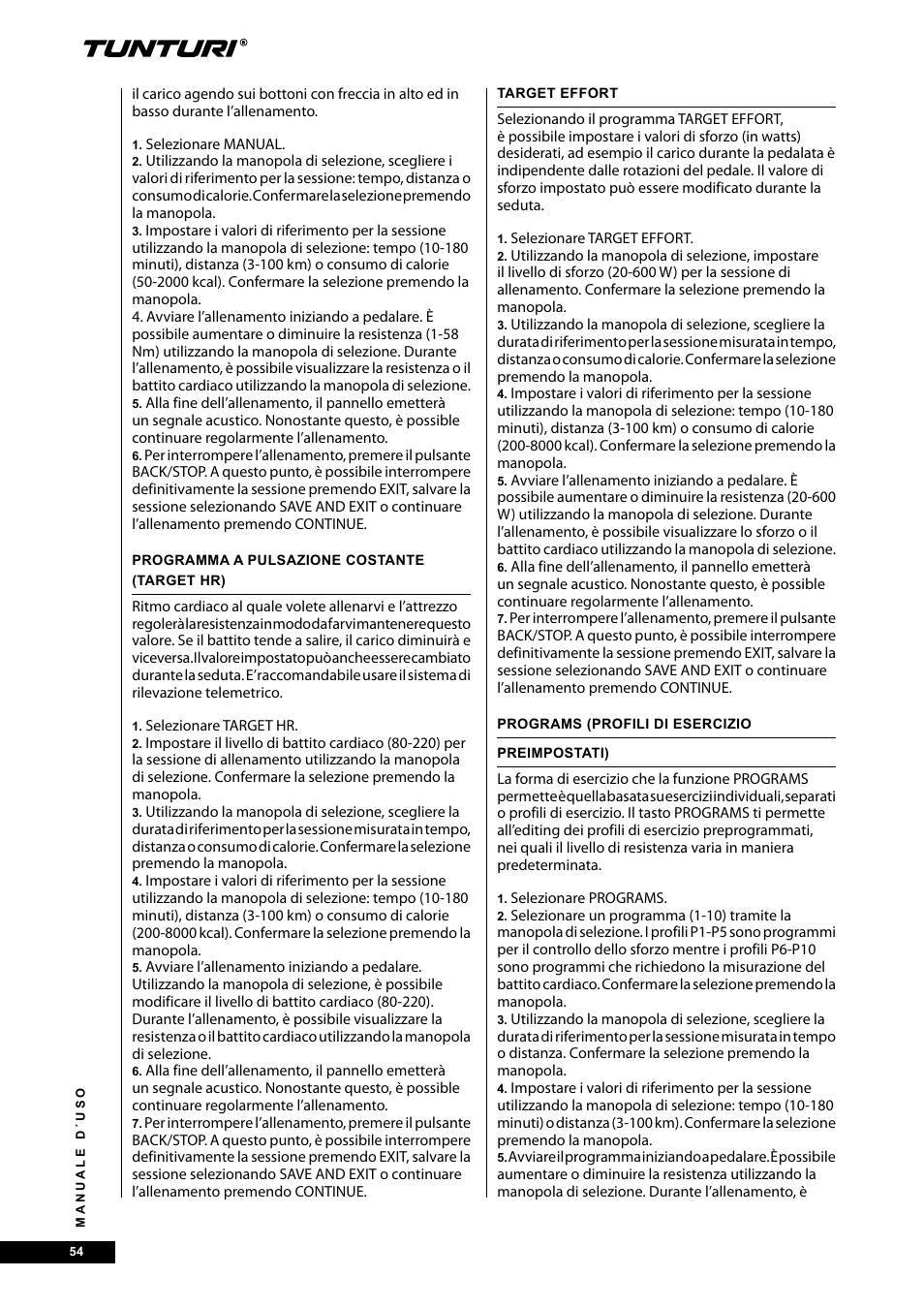 Tunturi E40 User Manual | Page 54 / 96