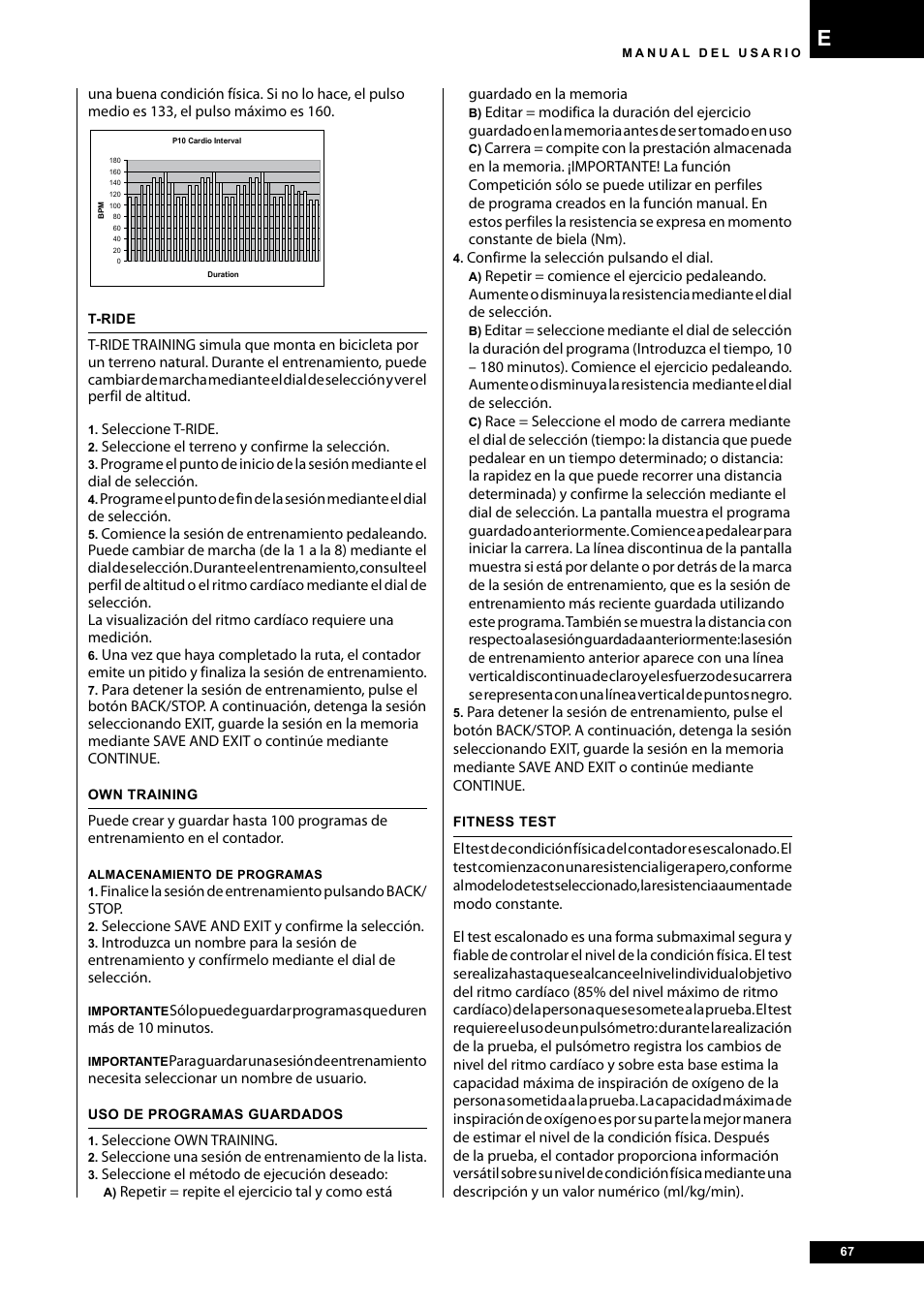 Tunturi E40 User Manual | Page 67 / 96