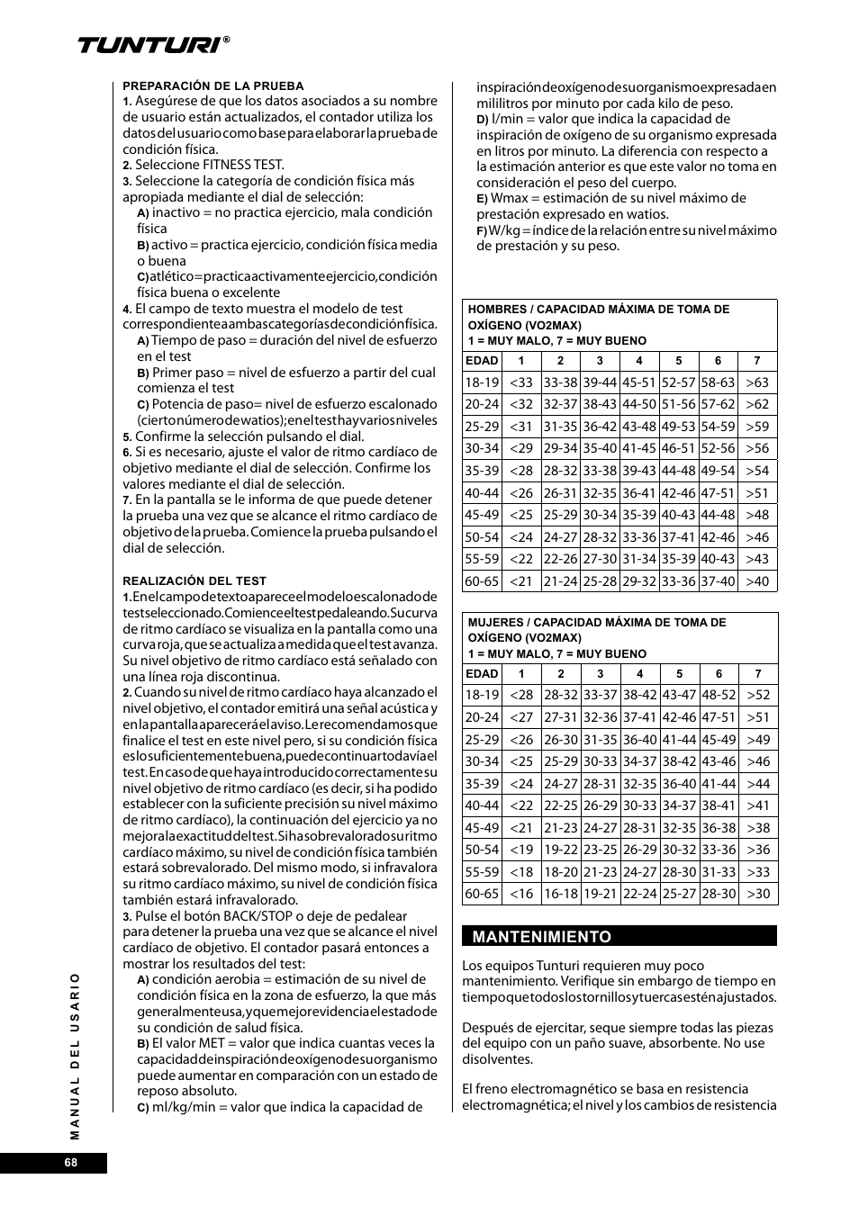 Tunturi E40 User Manual | Page 68 / 96