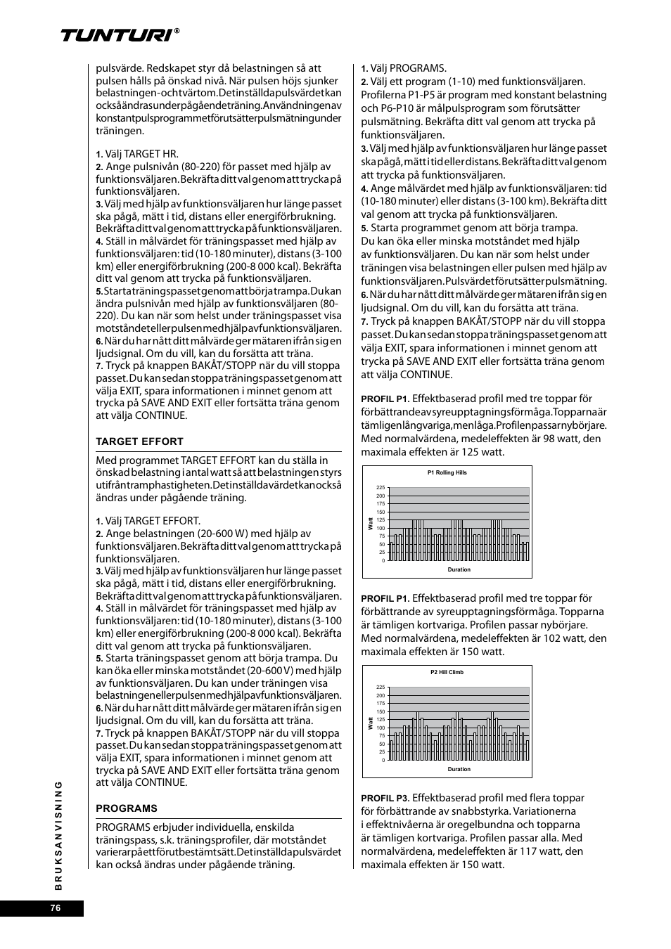 Tunturi E40 User Manual | Page 76 / 96