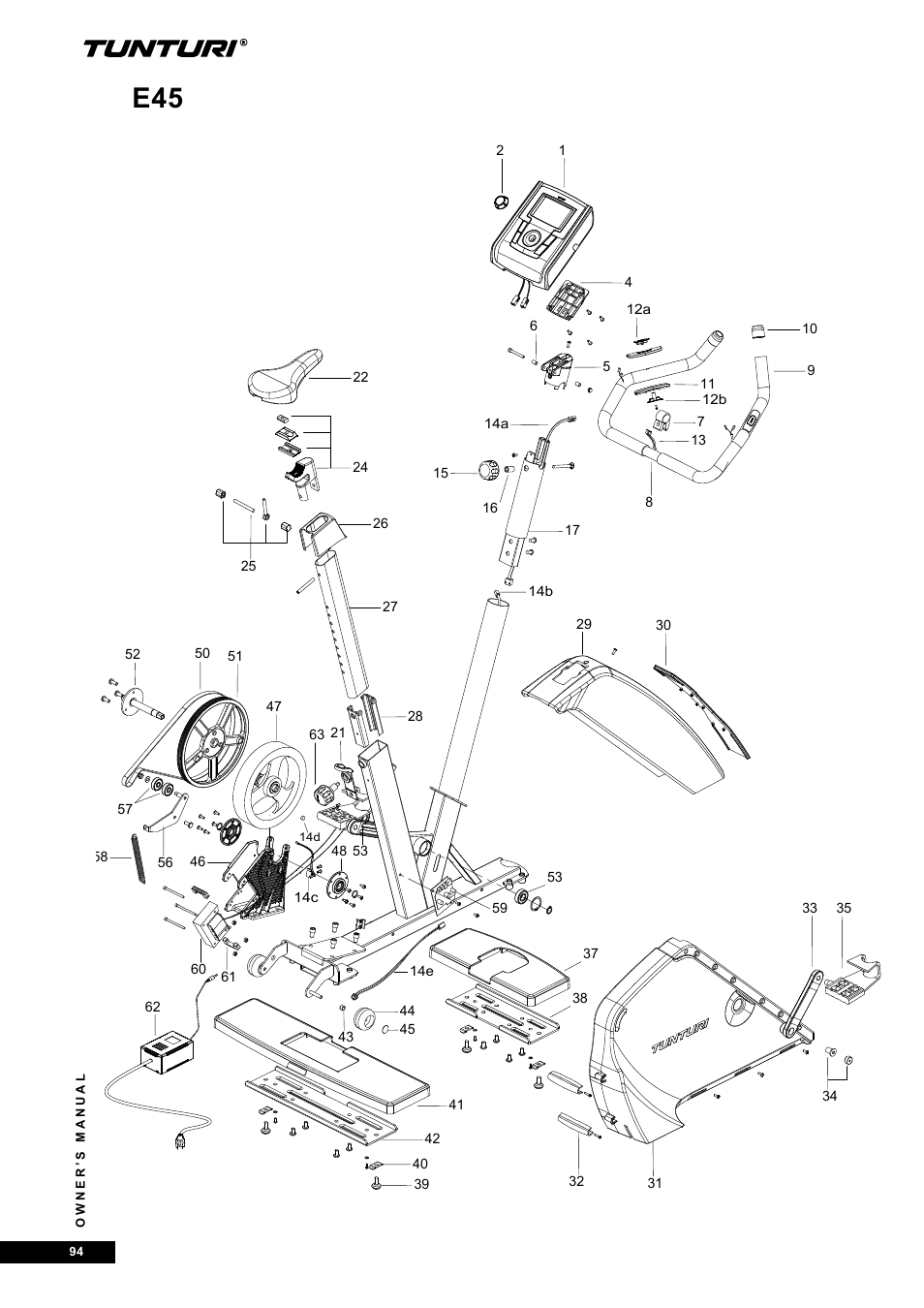 Tunturi E40 User Manual | Page 94 / 96