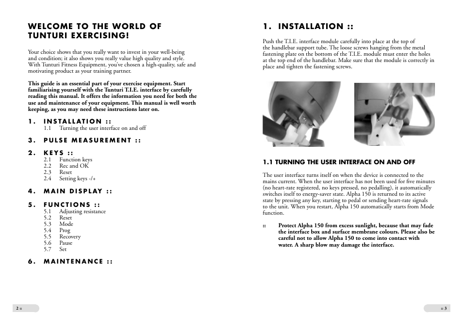 Tunturi Alpha 150 User Manual | Page 2 / 7