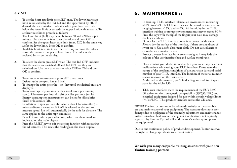 Tunturi Alpha 150 User Manual | Page 6 / 7