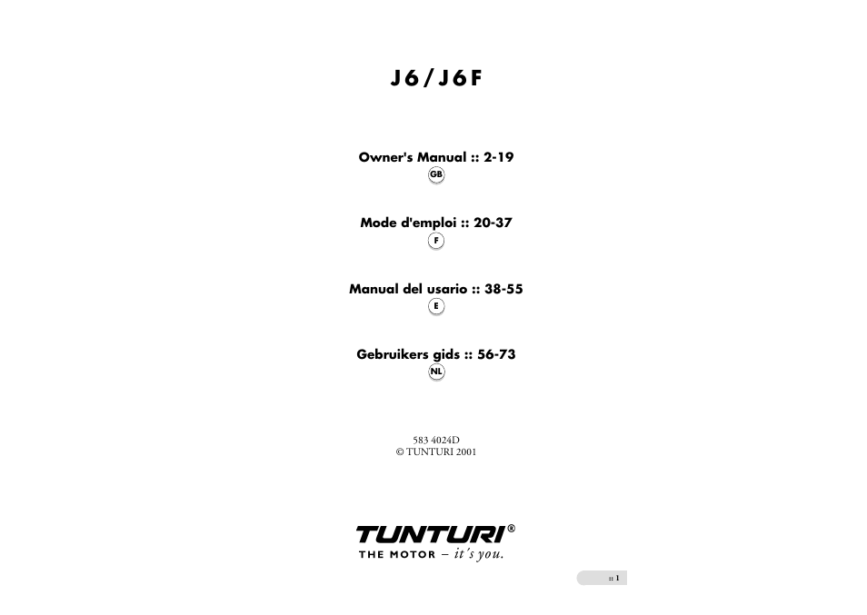 Tunturi J6 User Manual | 13 pages