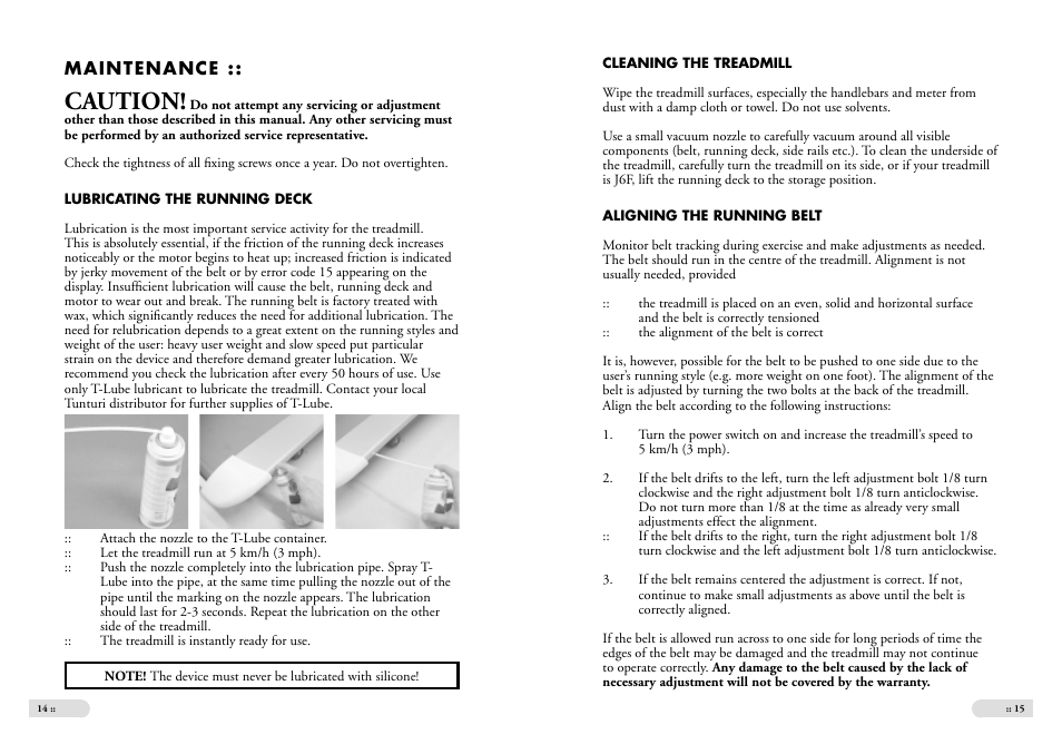 Caution | Tunturi J6 User Manual | Page 8 / 13