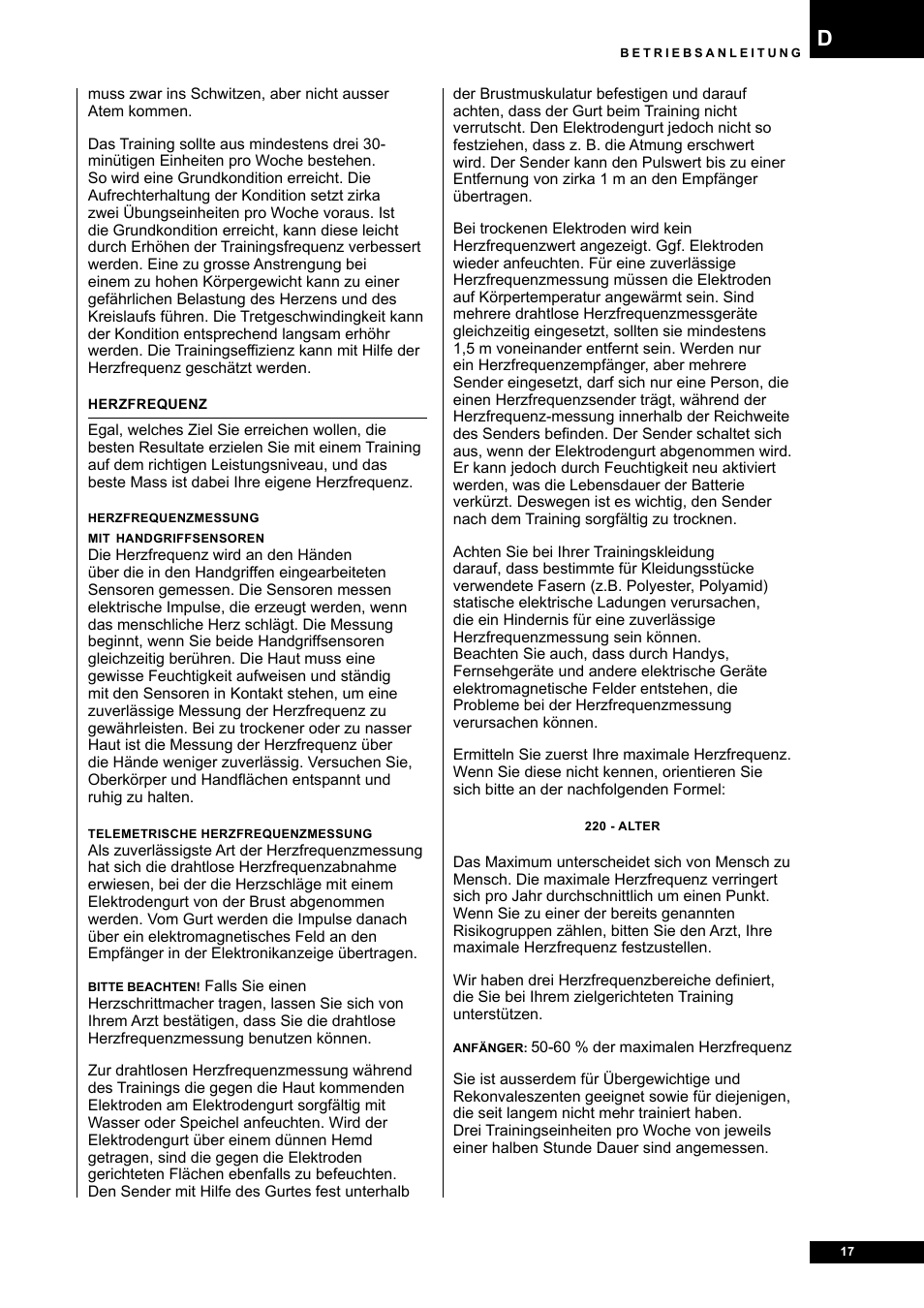 Tunturi E80R User Manual | Page 17 / 112