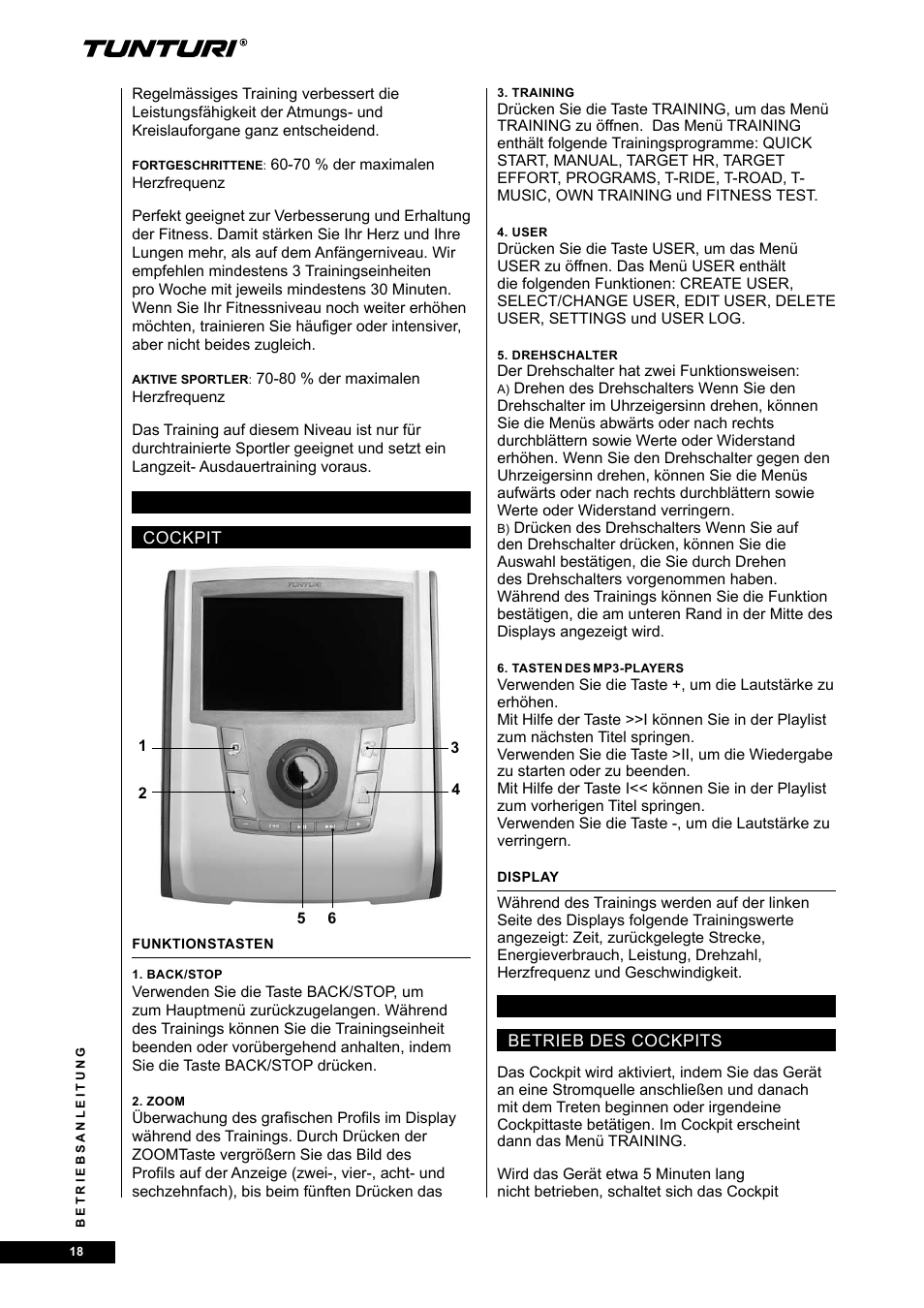 Tunturi E80R User Manual | Page 18 / 112