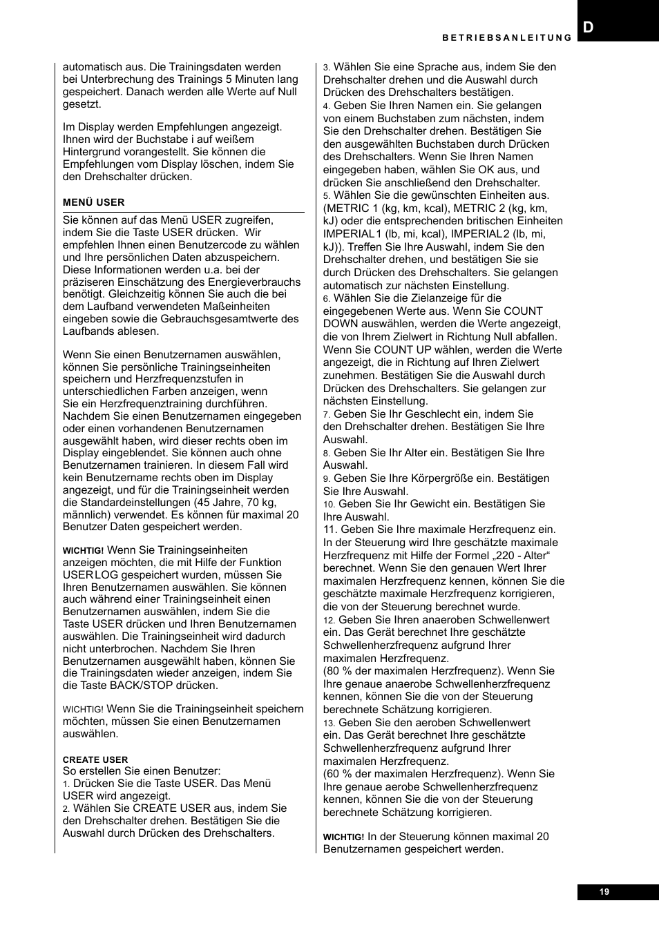 Tunturi E80R User Manual | Page 19 / 112