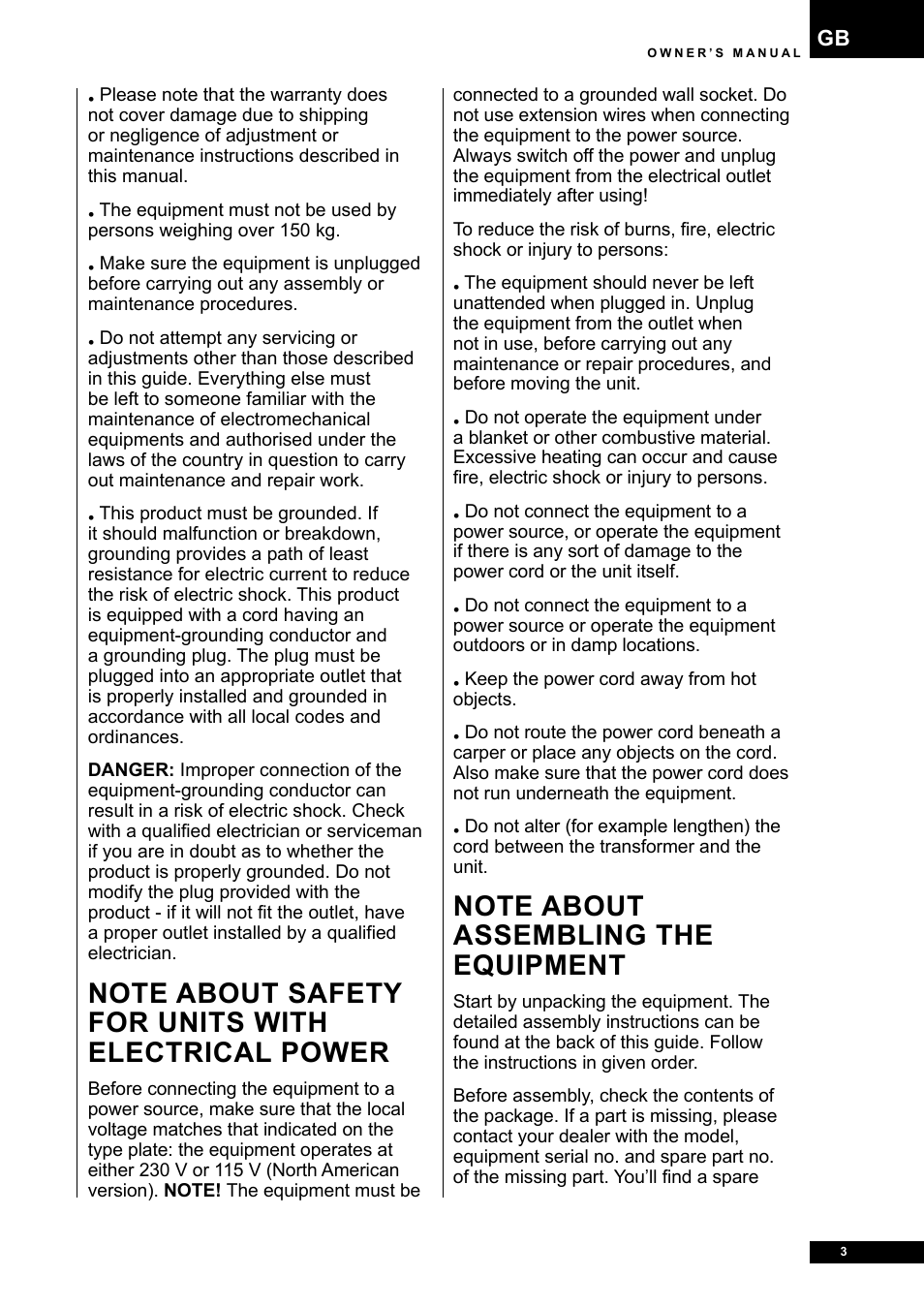 Tunturi E80R User Manual | Page 3 / 112