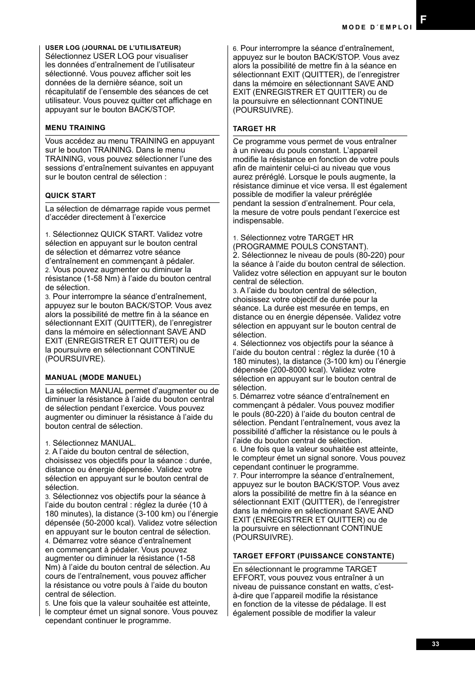 Tunturi E80R User Manual | Page 33 / 112