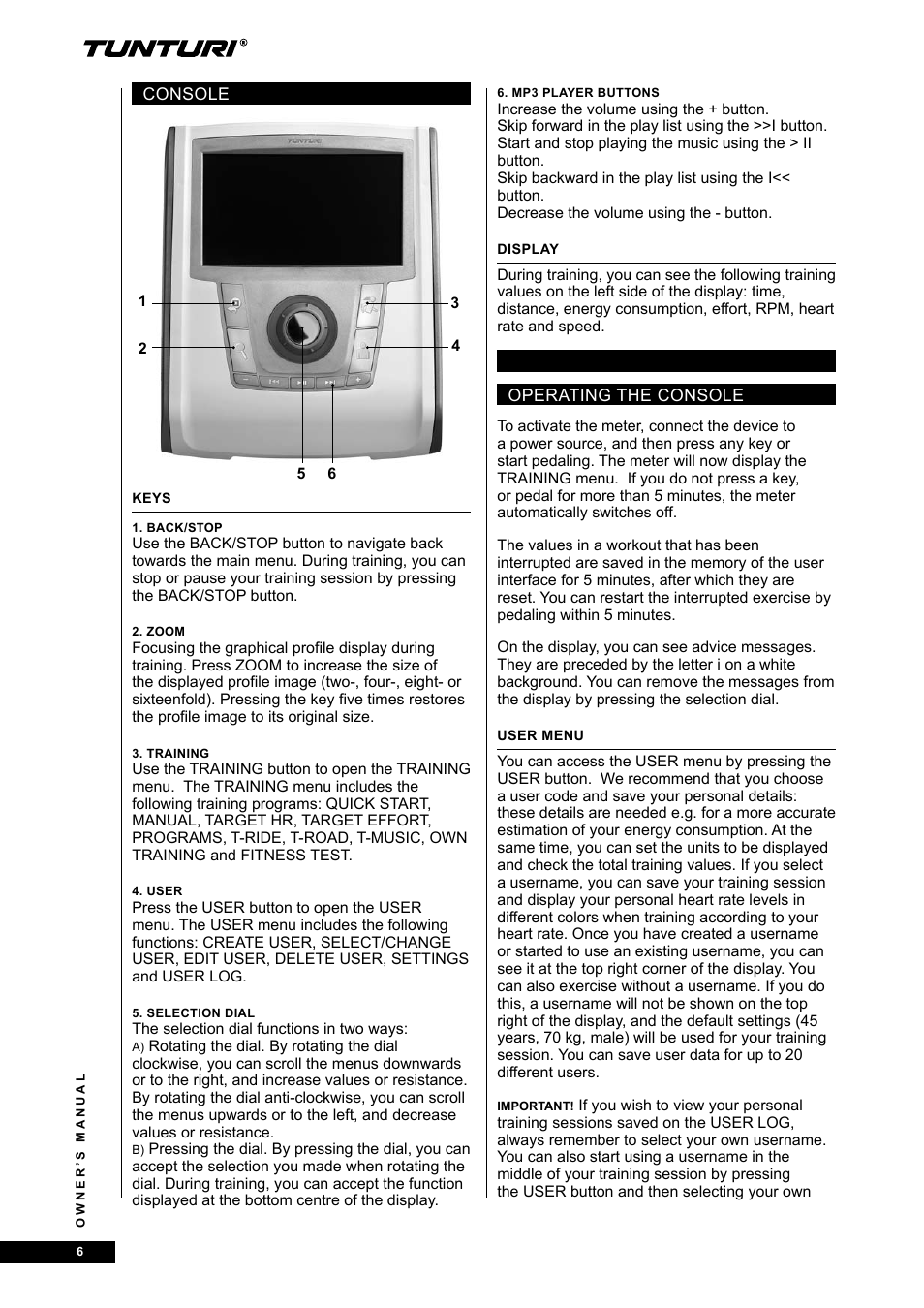 Tunturi E80R User Manual | Page 6 / 112