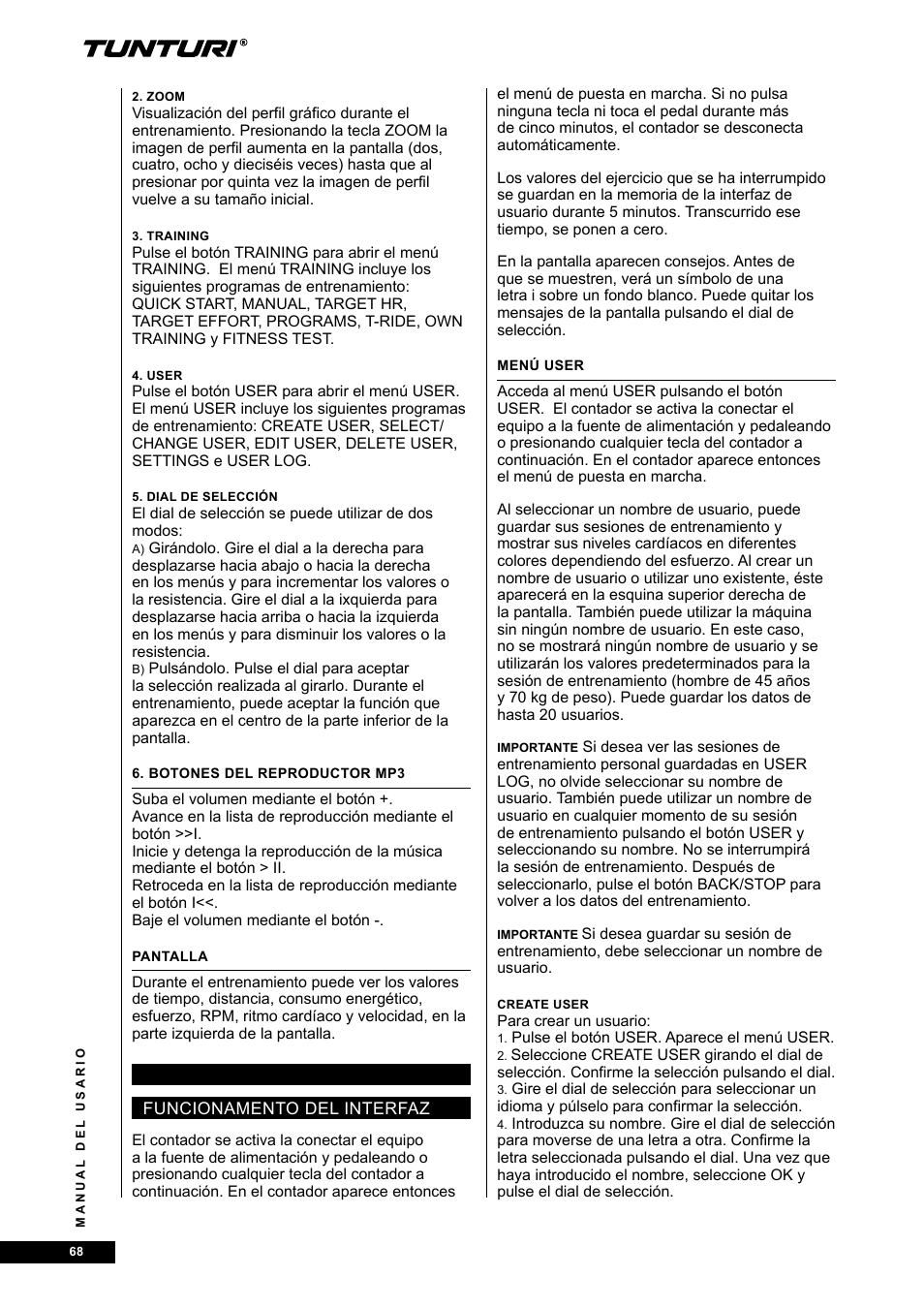 Tunturi E80R User Manual | Page 68 / 112