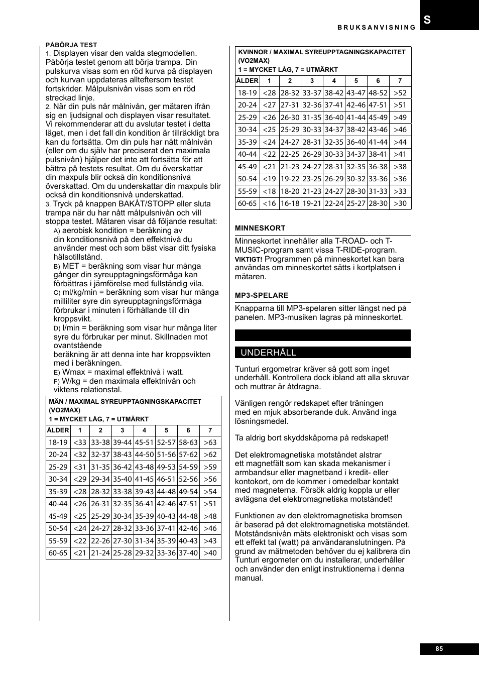 Tunturi E80R User Manual | Page 85 / 112