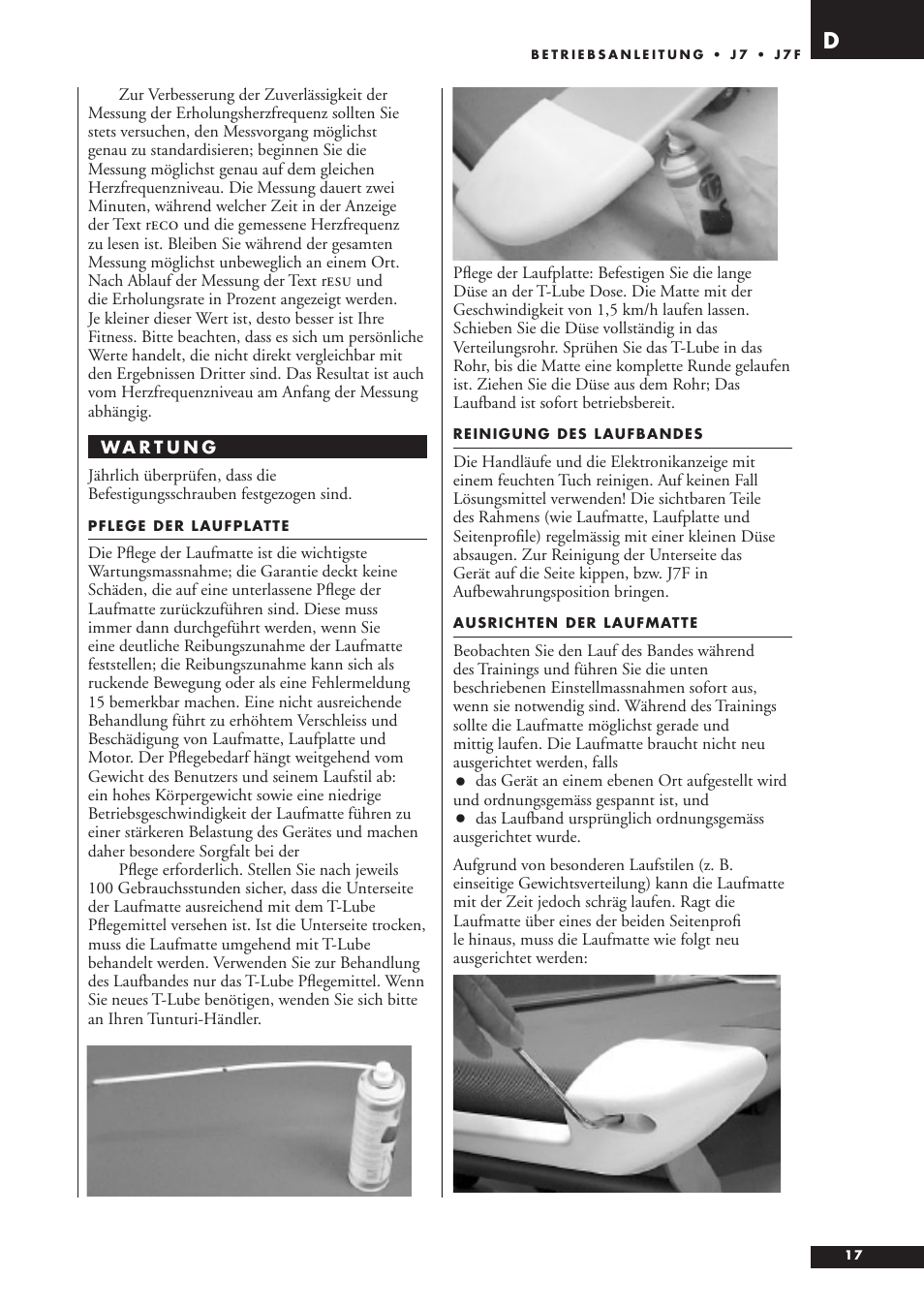 Tunturi J7F User Manual | Page 17 / 72