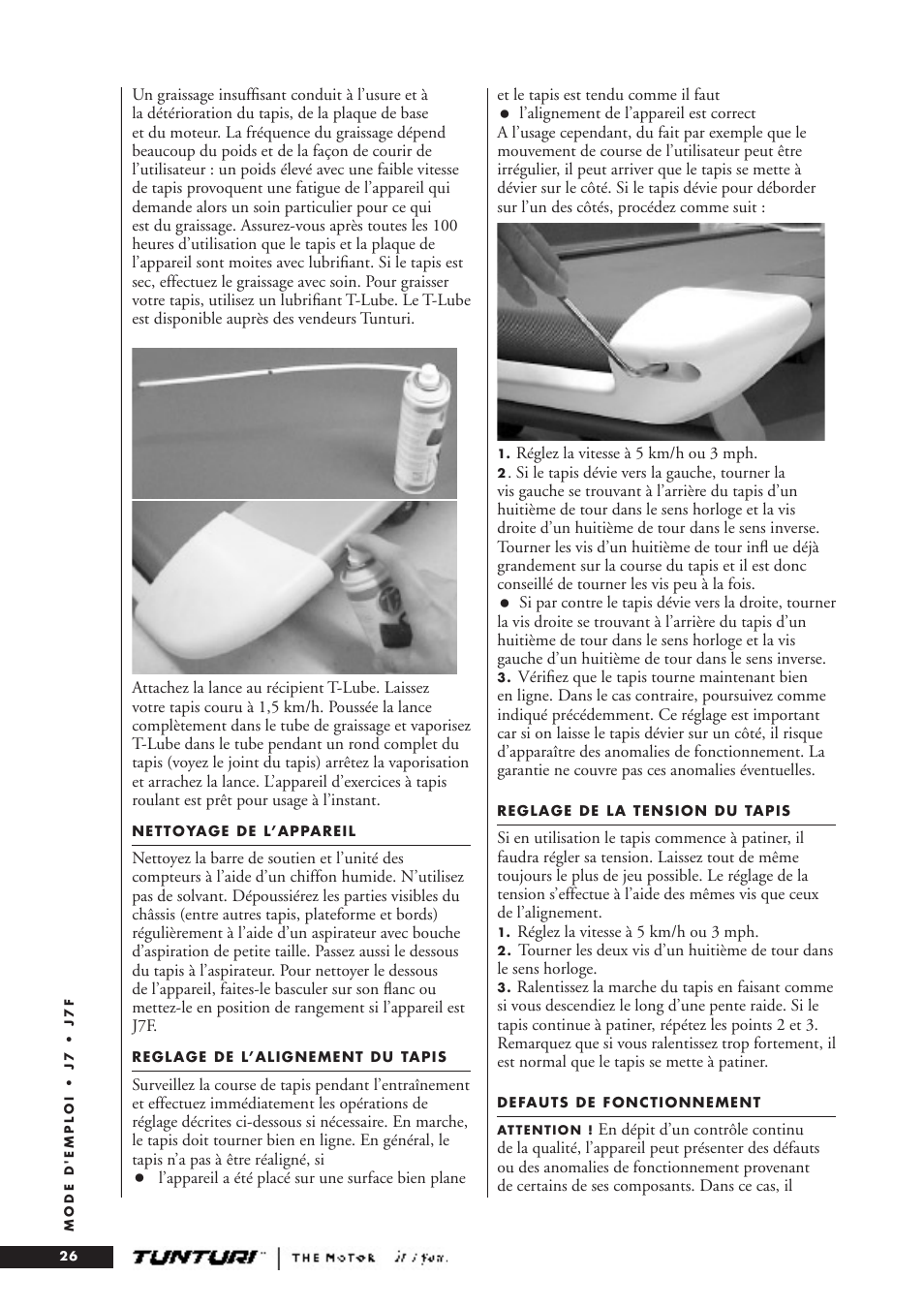 Tunturi J7F User Manual | Page 26 / 72