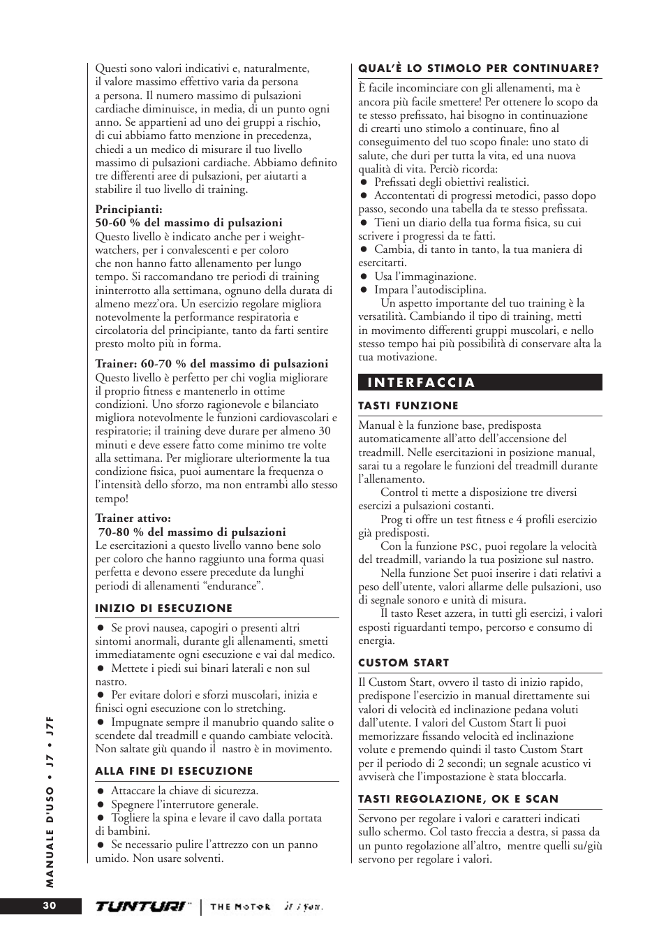 Tunturi J7F User Manual | Page 30 / 72