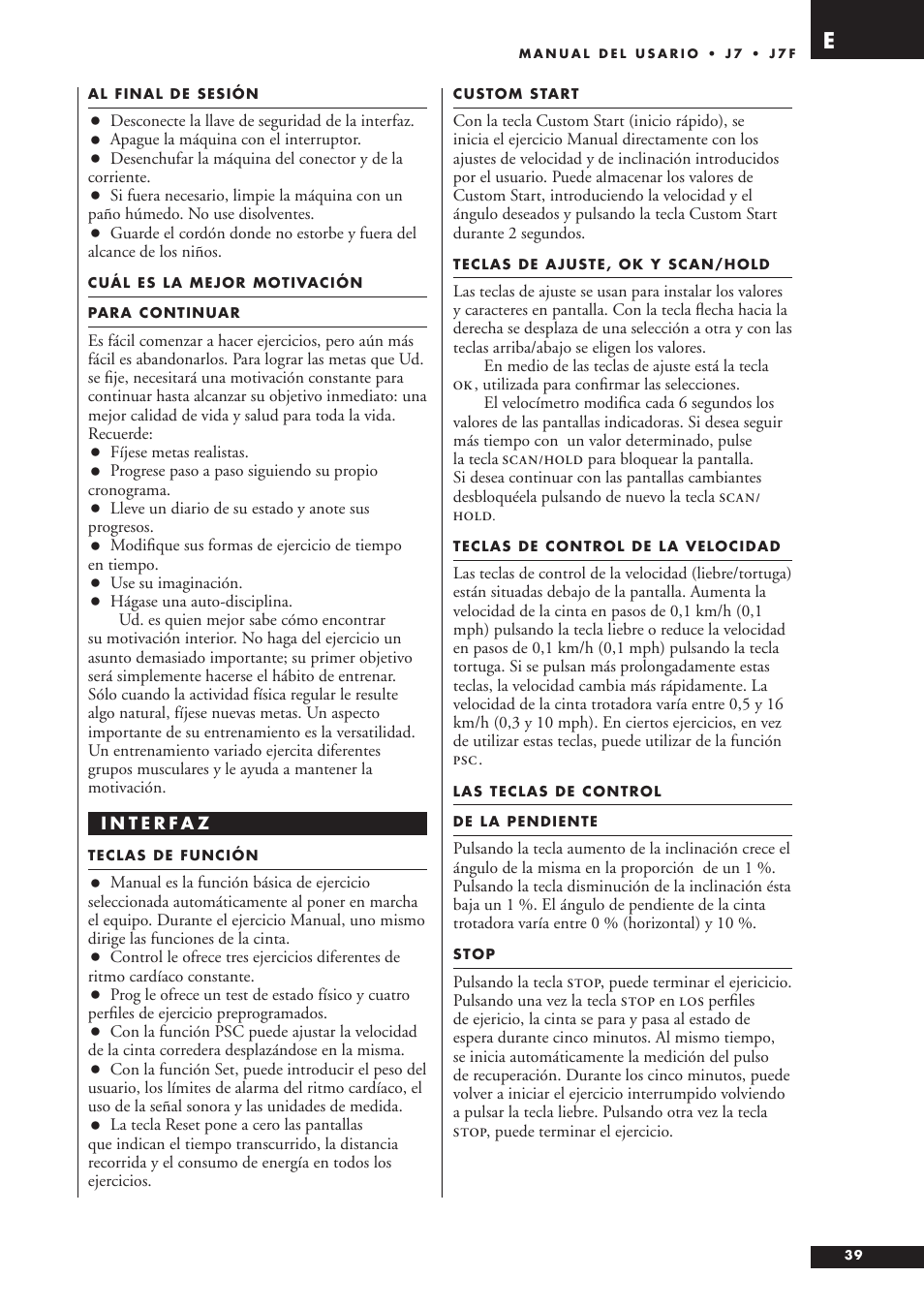 Tunturi J7F User Manual | Page 39 / 72