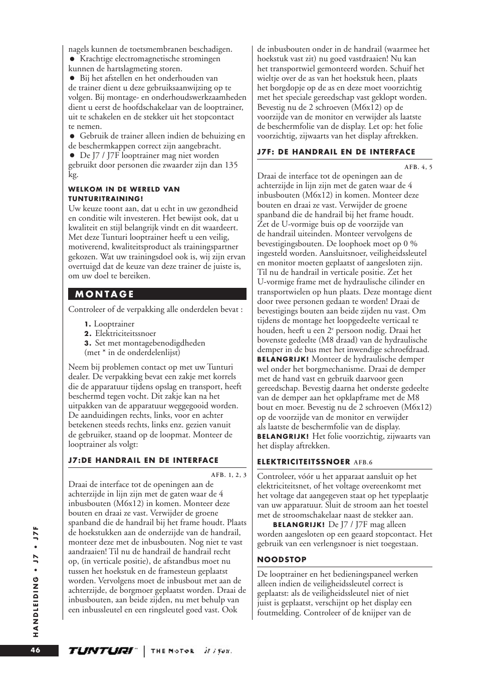 Tunturi J7F User Manual | Page 46 / 72