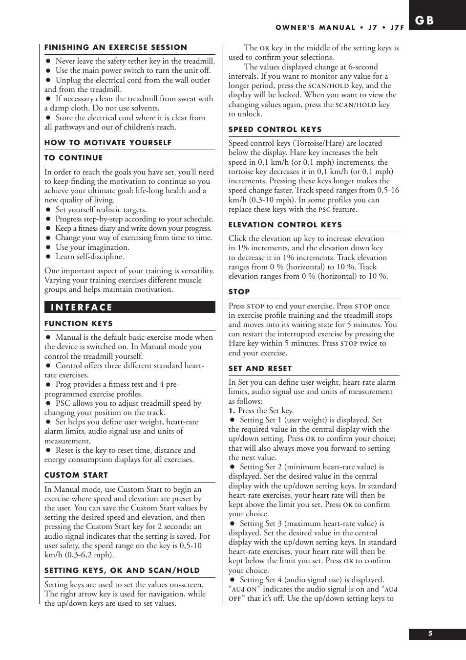 Tunturi J7F User Manual | Page 5 / 72