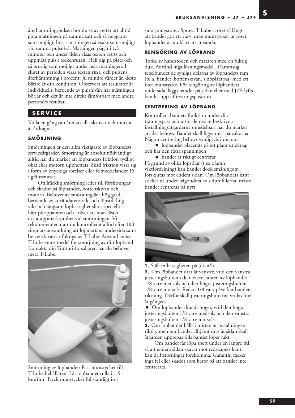 Tunturi J7F User Manual | Page 59 / 72