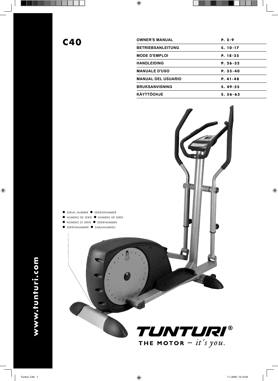 Tunturi C40 User Manual | 70 pages