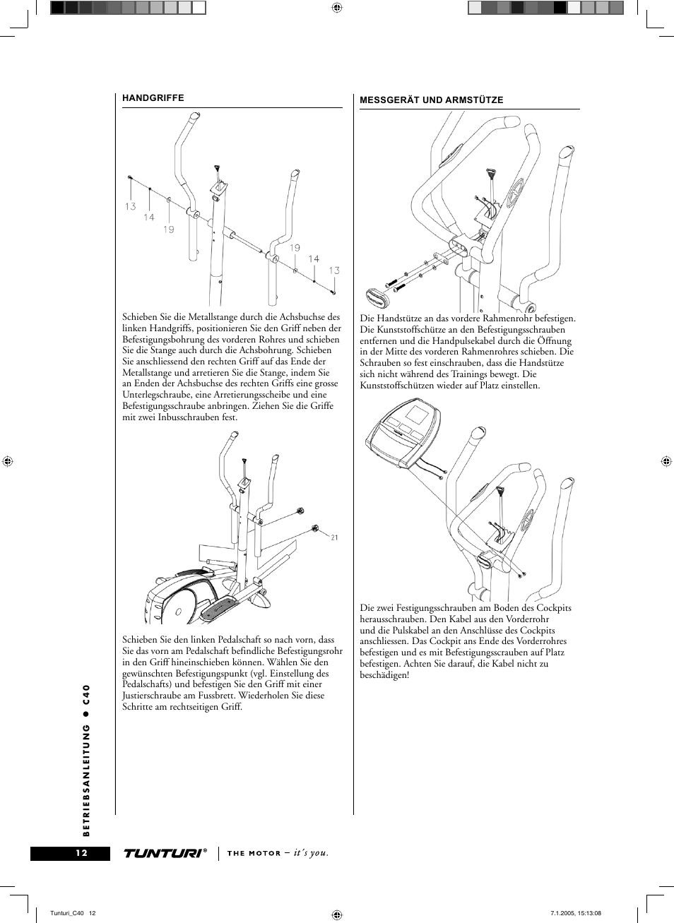 Tunturi C40 User Manual | Page 12 / 70