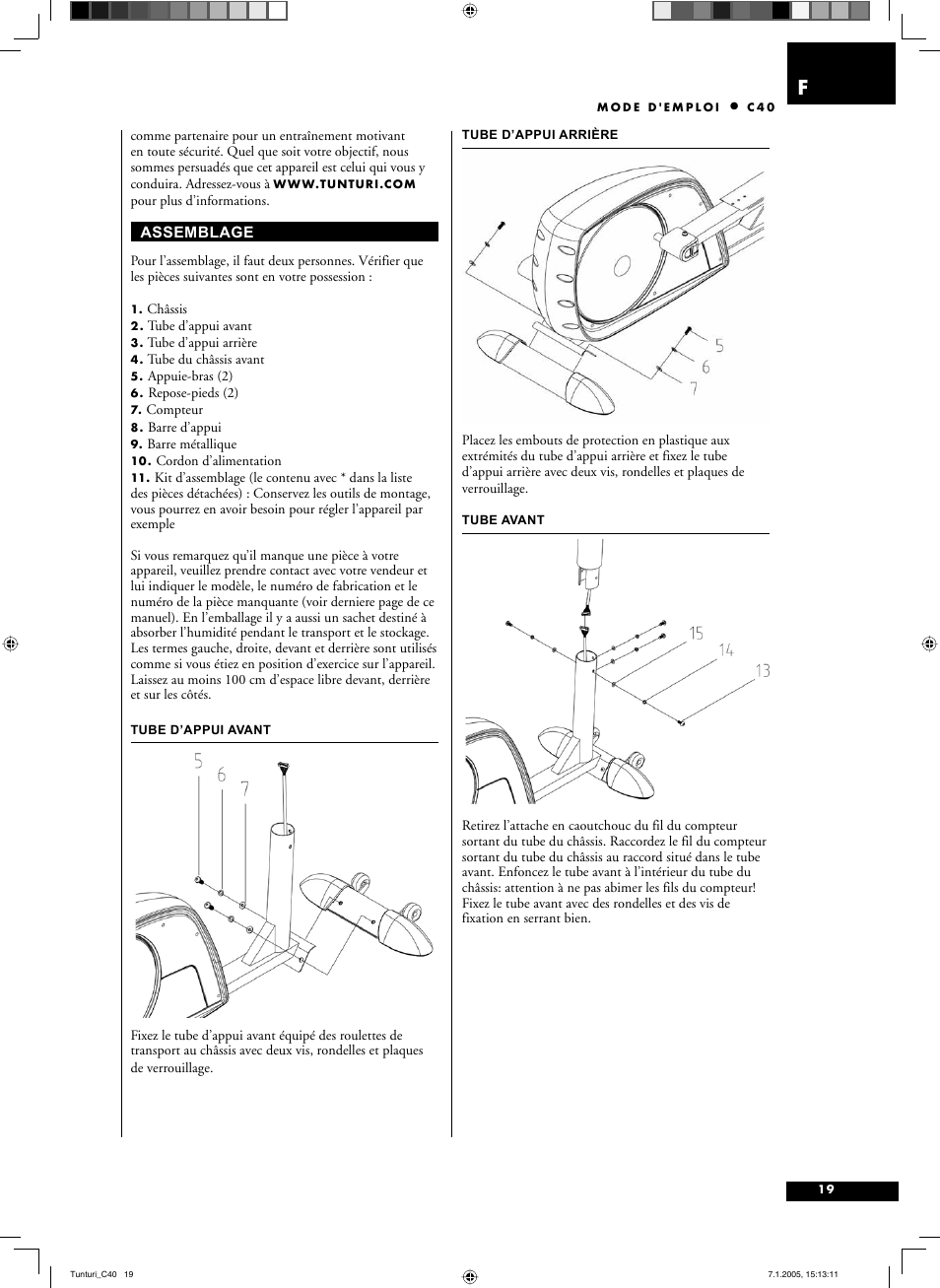 Tunturi C40 User Manual | Page 19 / 70