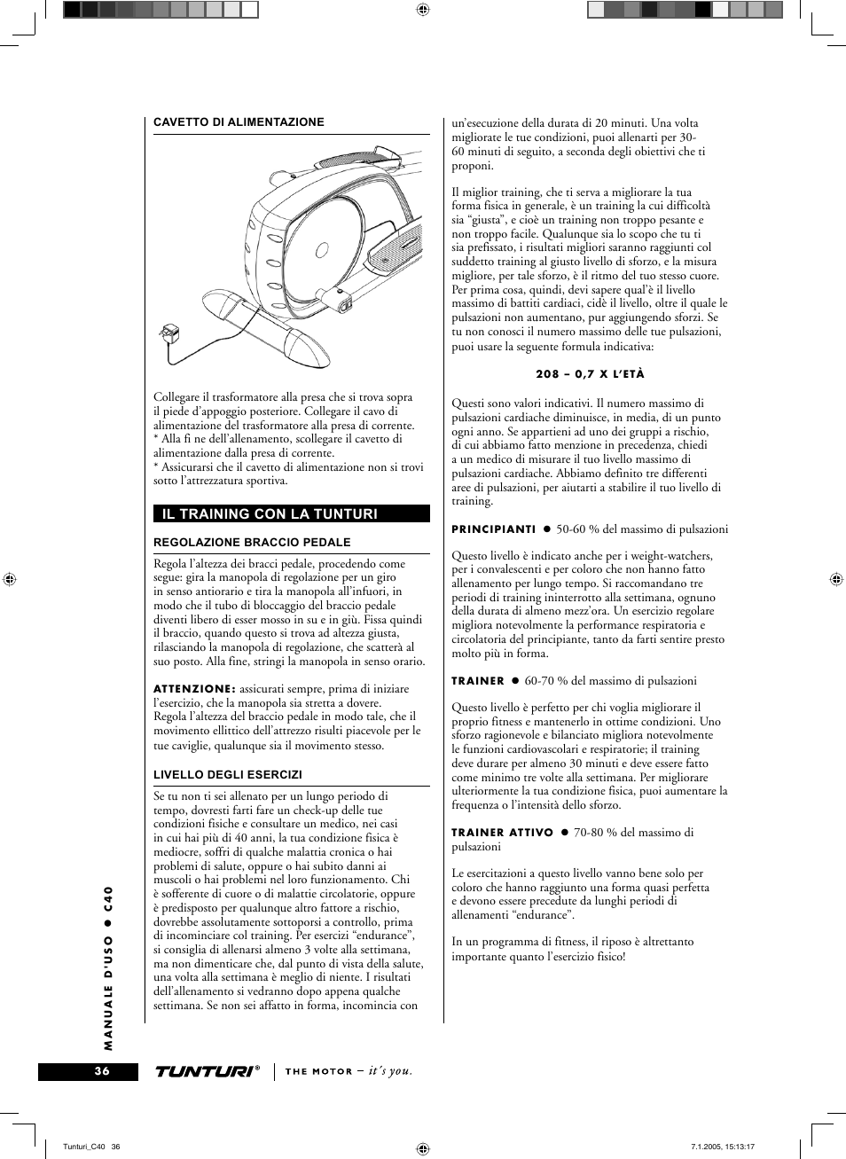 Tunturi C40 User Manual | Page 36 / 70