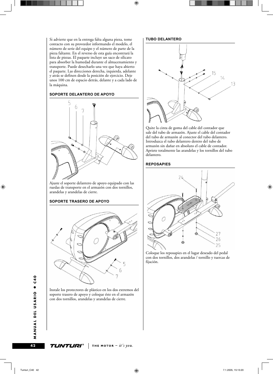 Tunturi C40 User Manual | Page 42 / 70