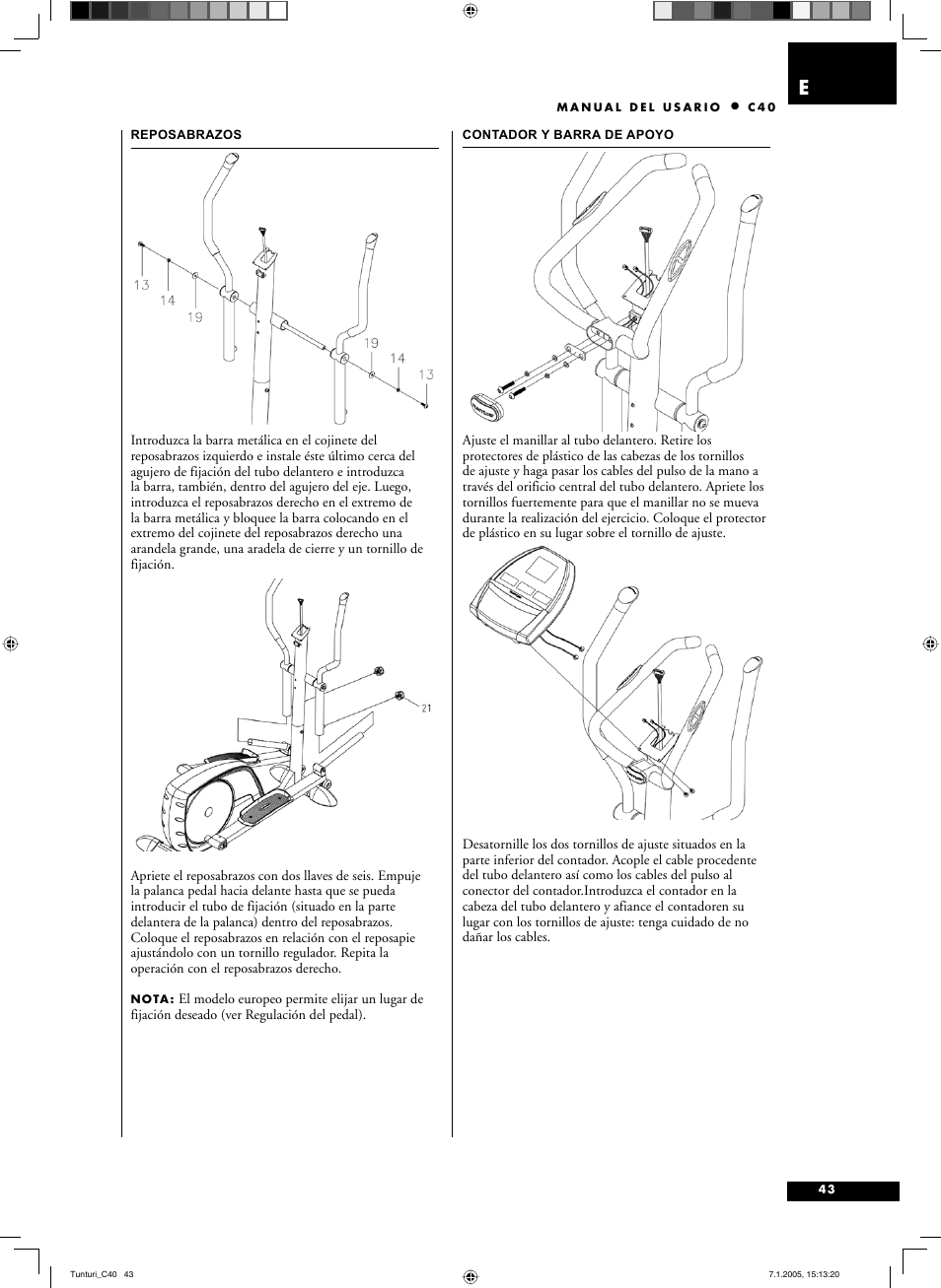 Tunturi C40 User Manual | Page 43 / 70