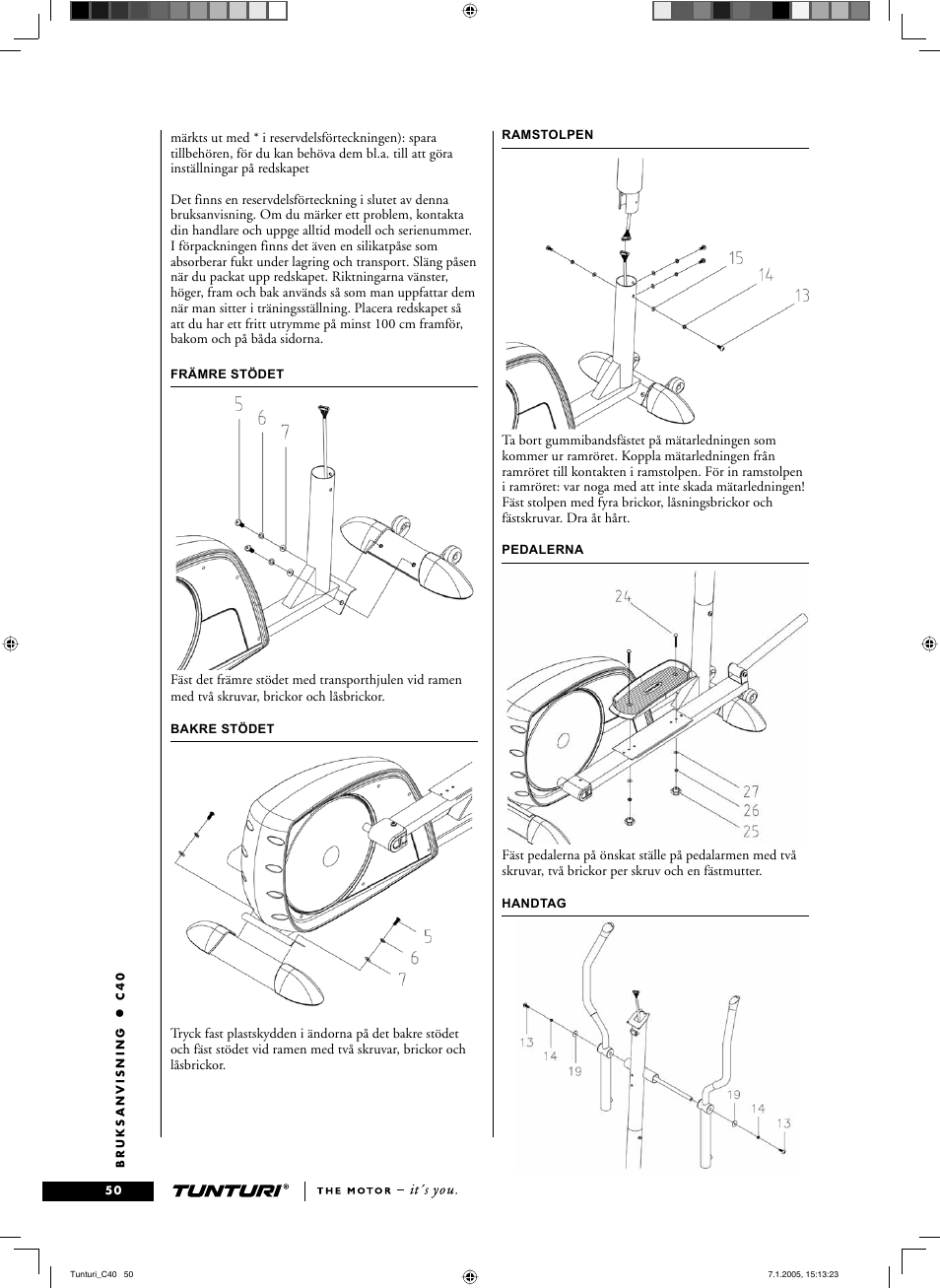 Tunturi C40 User Manual | Page 50 / 70