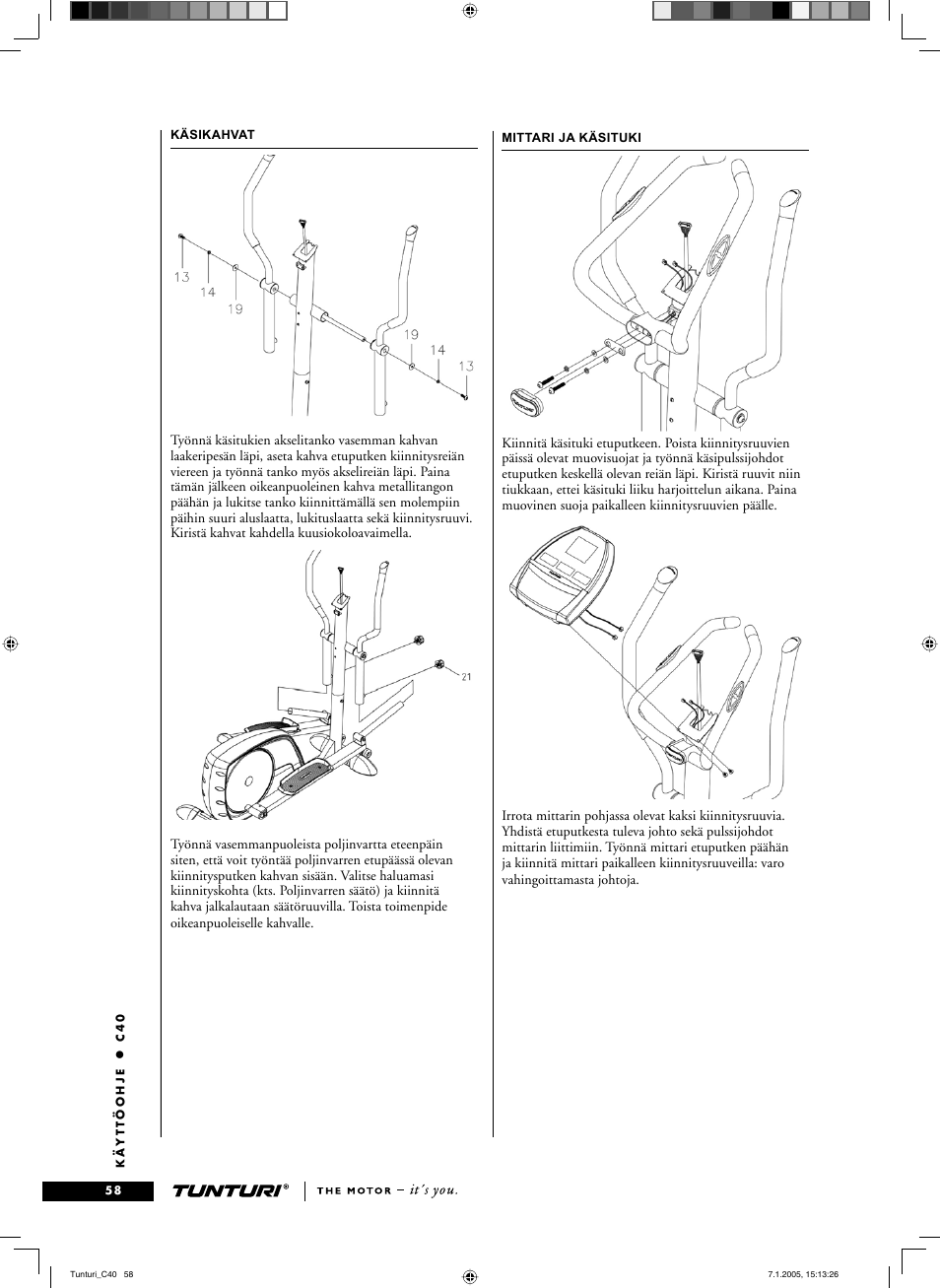 Tunturi C40 User Manual | Page 58 / 70