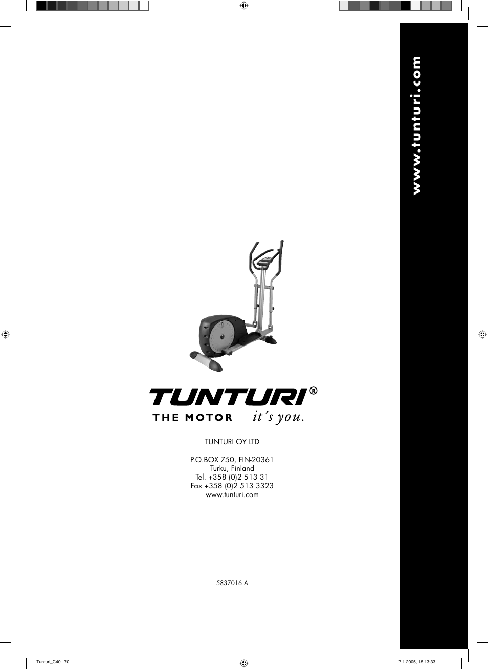Tunturi C40 User Manual | Page 70 / 70