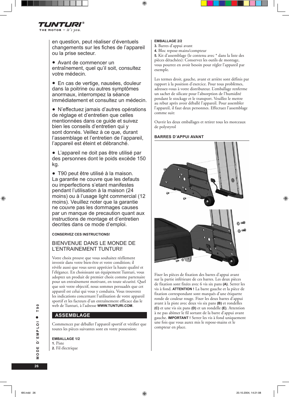 Tunturi T90 User Manual | Page 26 / 98