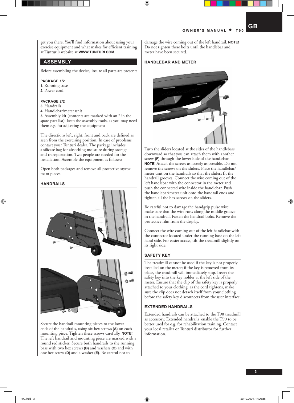 Tunturi T90 User Manual | Page 3 / 98