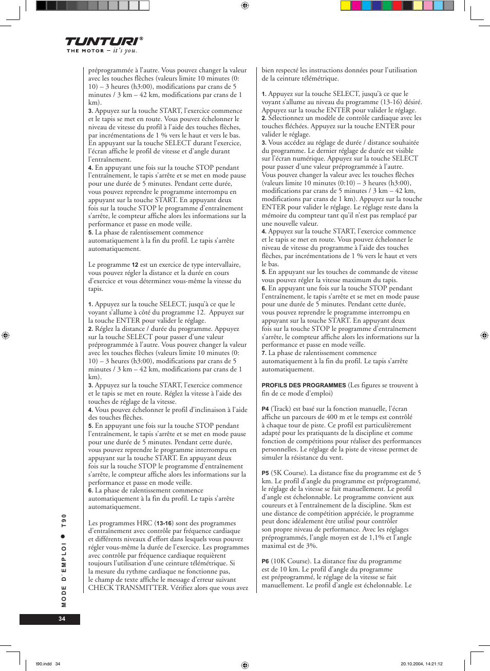 Tunturi T90 User Manual | Page 34 / 98