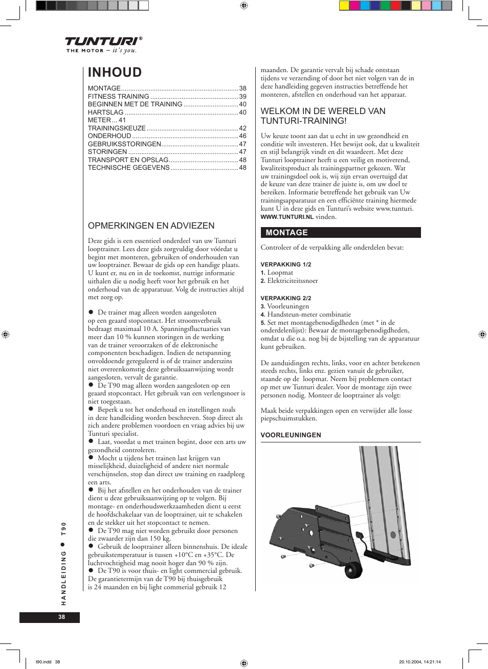 Inhoud | Tunturi T90 User Manual | Page 38 / 98