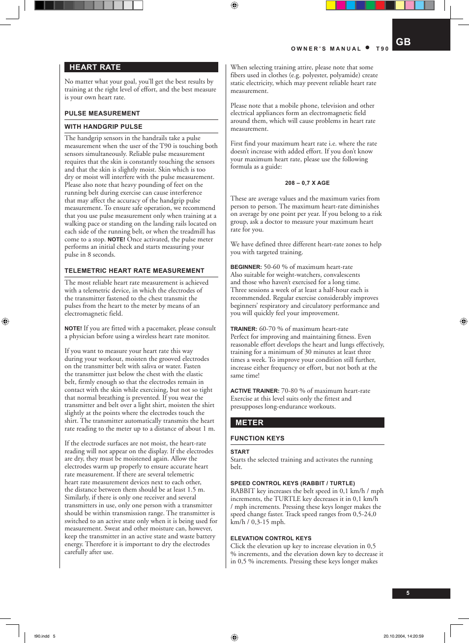 Tunturi T90 User Manual | Page 5 / 98