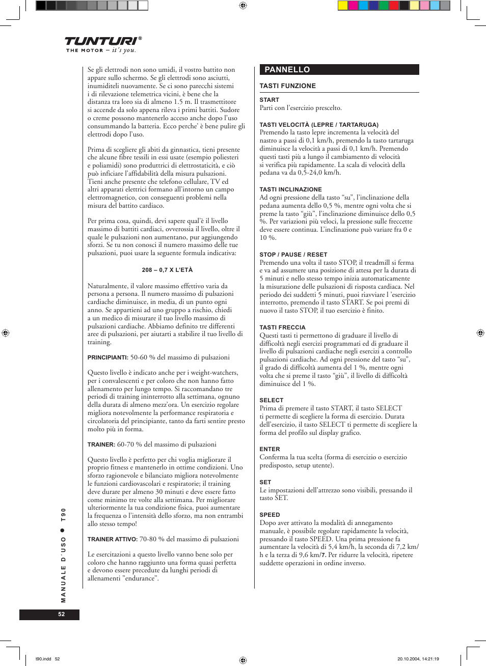 Tunturi T90 User Manual | Page 52 / 98