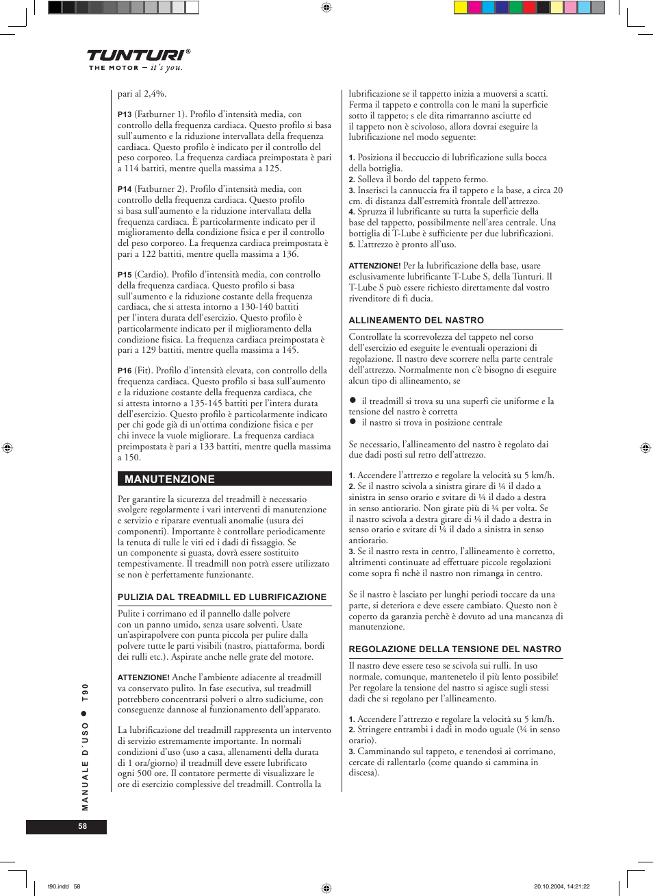 Tunturi T90 User Manual | Page 58 / 98