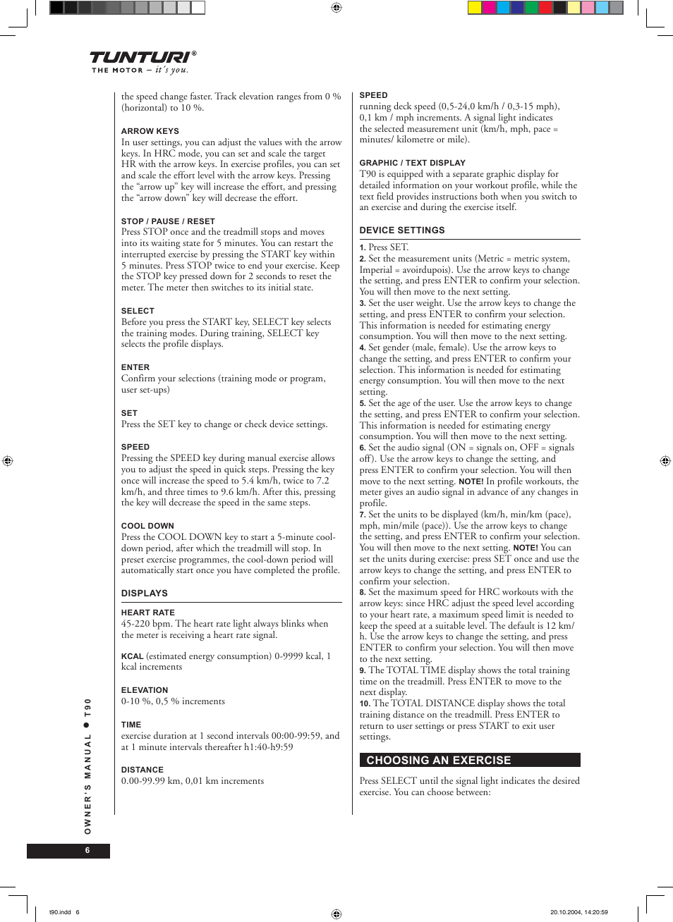 Tunturi T90 User Manual | Page 6 / 98