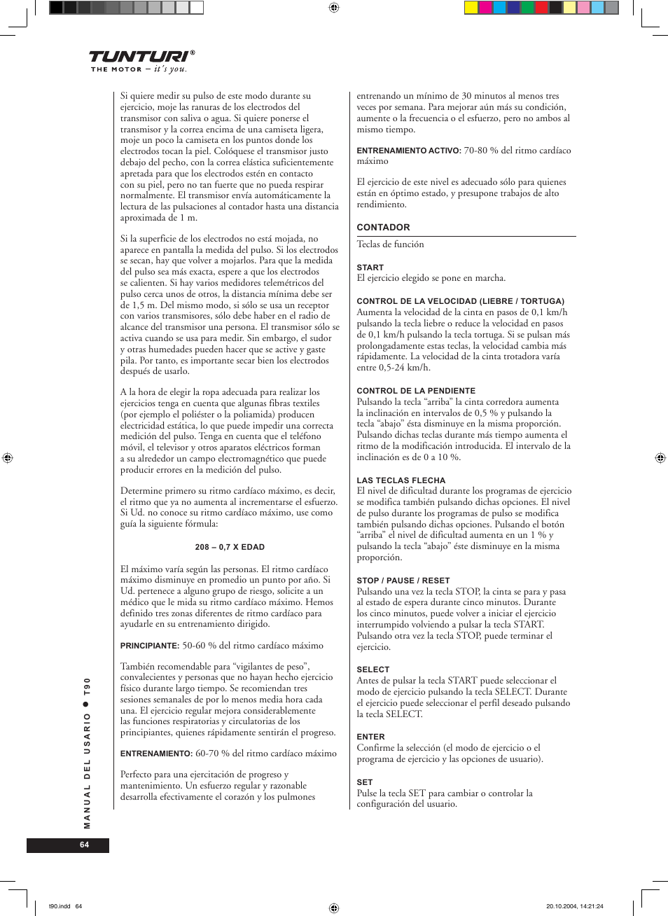 Tunturi T90 User Manual | Page 64 / 98