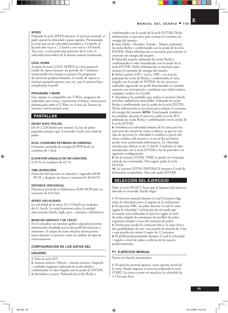 Tunturi T90 User Manual | Page 65 / 98