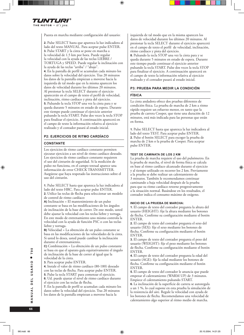 Tunturi T90 User Manual | Page 66 / 98