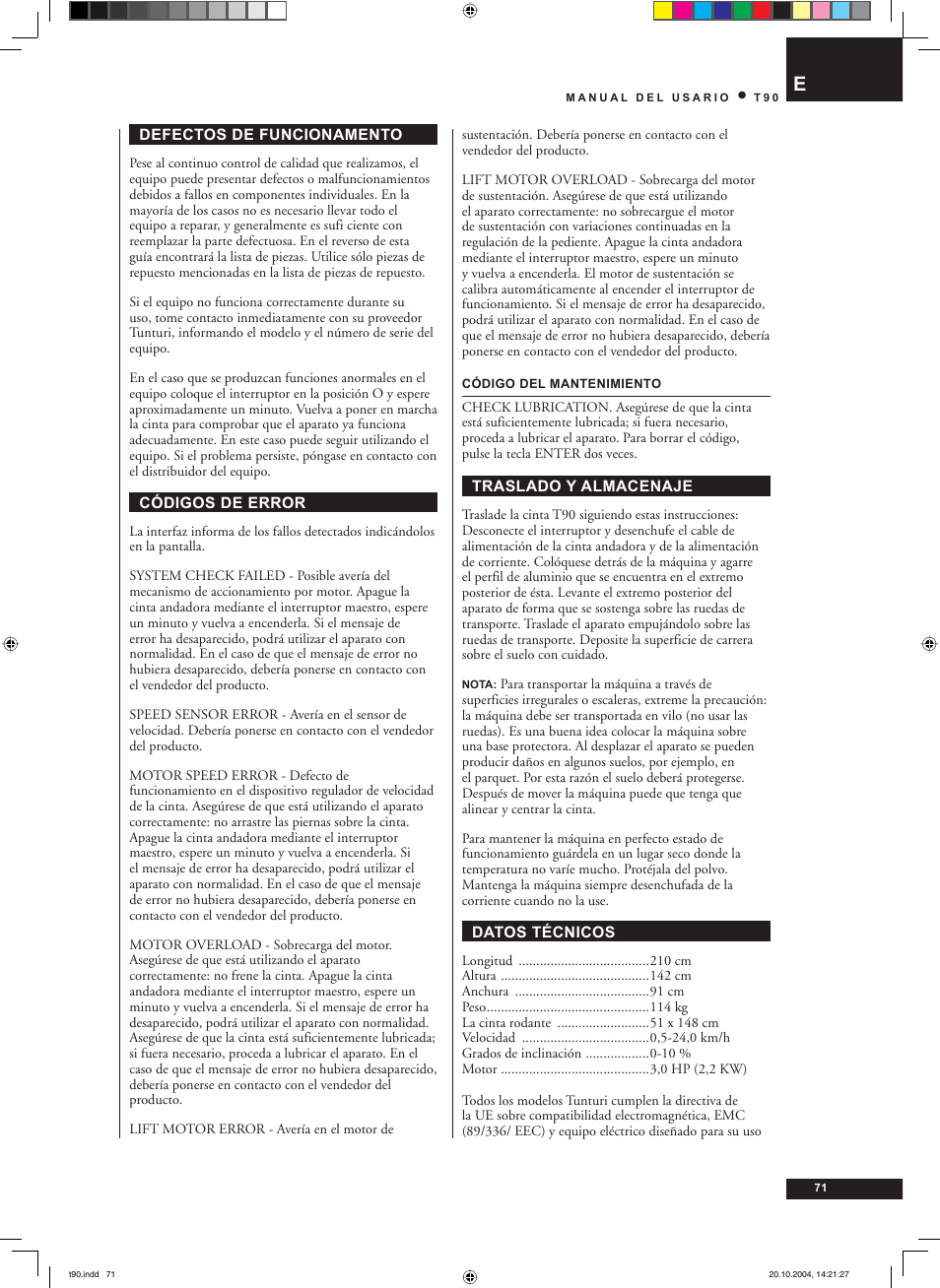 Tunturi T90 User Manual | Page 71 / 98